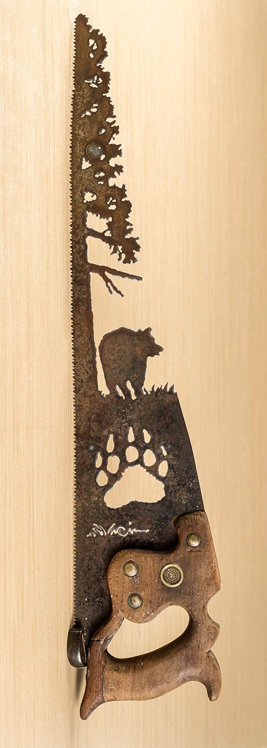 Country Rustic Bear Saw Blade Wall Art