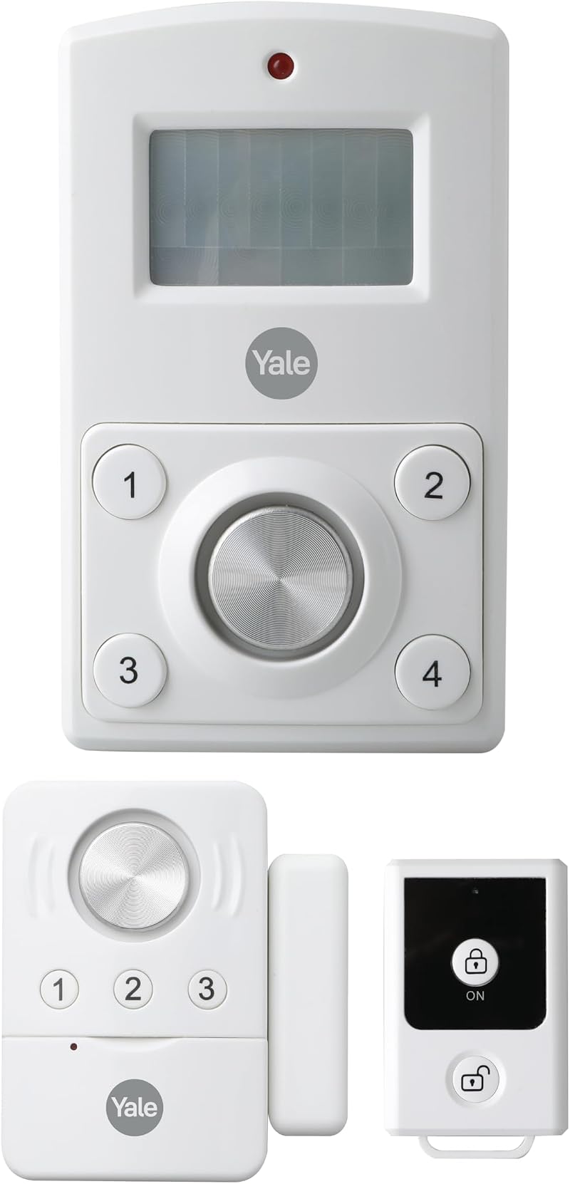 Yale Mini Wireless Alarm Kit 130 dB Siren Motion Door Contact Fob 70 m