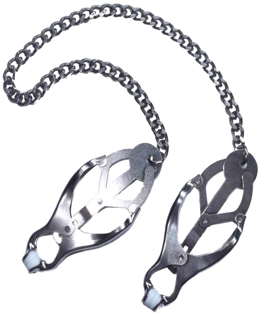 The Bondage locker Japanese Clover Nipple Clamp with Attachable Chain