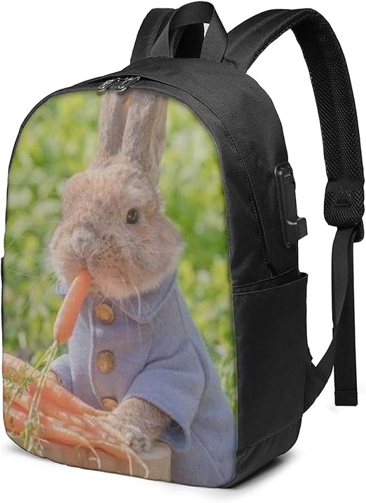 Peter Rabbit USB Backpack 17 in Large Laptop Backpack for Men Women