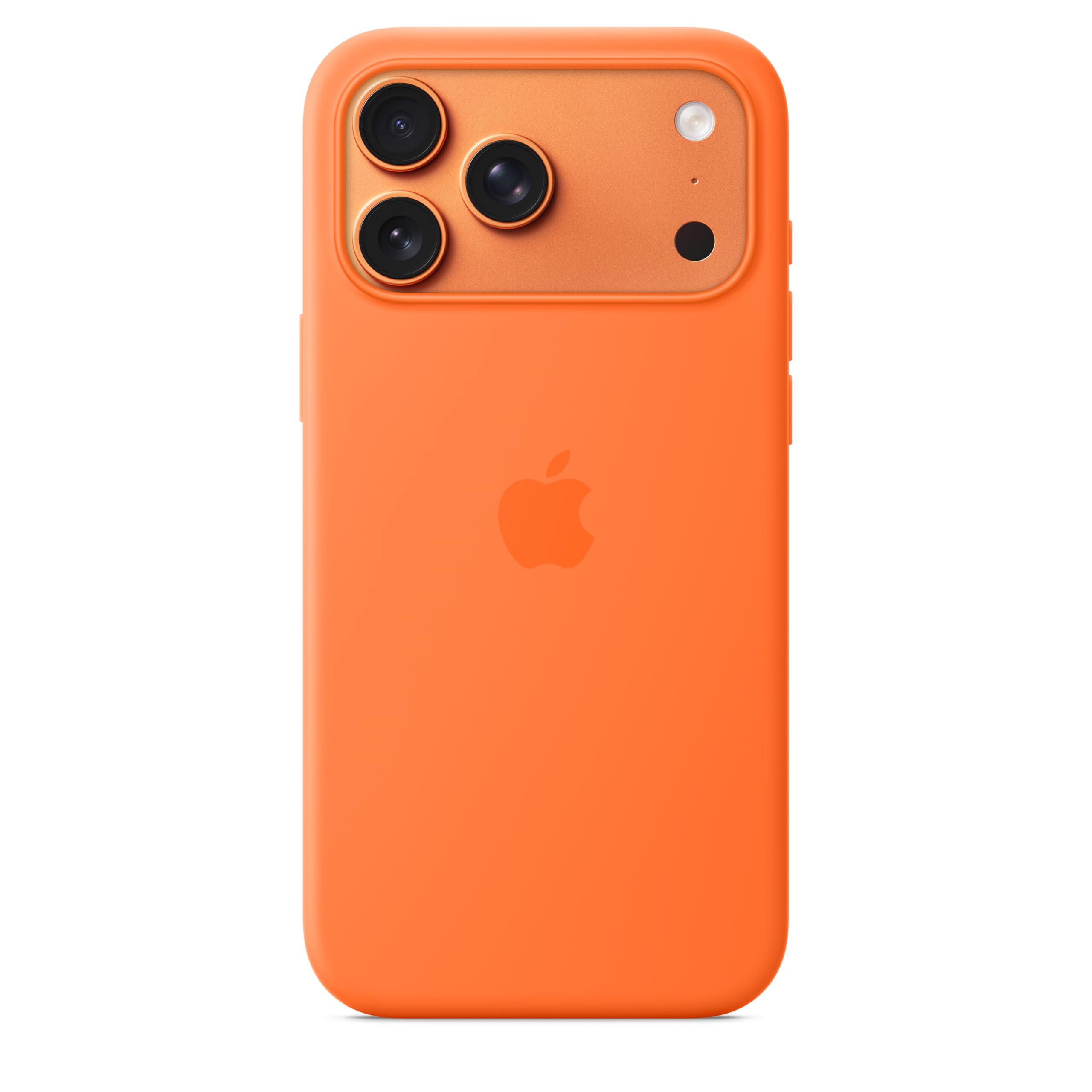 Photo 1 of Apple iPhone 17 Pro Max Silicone Case with MagSafe and Camera Control: Lightweight Phone Case, Wireless Charging Compatible, Smooth Matte Finish; Orange