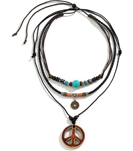 Amazon.com: Amscan Peace Necklace in Black/Silver, 26.5 inch