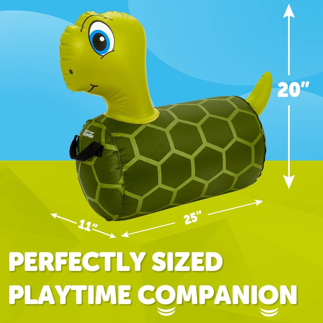 Hip Hopper Inflatable Hopping Animal Bouncer Turtle, Ages 2 and Up, Supports Up to 85 Pounds