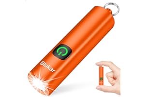 Blukar EDC Rechargeable Keychain Mini Flashlight, 3 Lighting Modes, Long Battery Life, Memory Function, Waterproof, Portable 