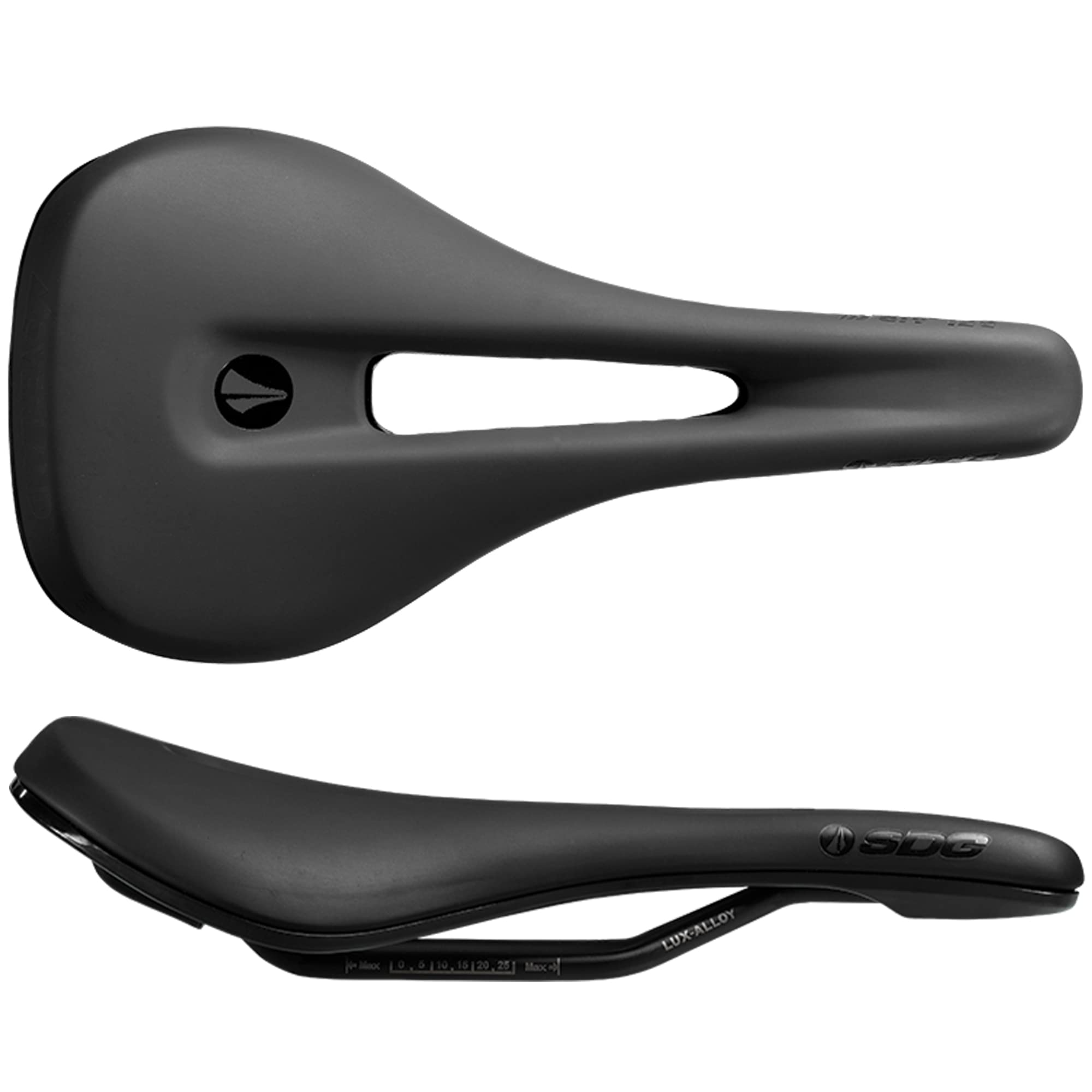 SDG Bel-Air V3 Overland Lux-Alloy Saddle – Black Microfibre Top/Black Base | MTB, Trail & Gravel Comfort Saddle with Cut-Out