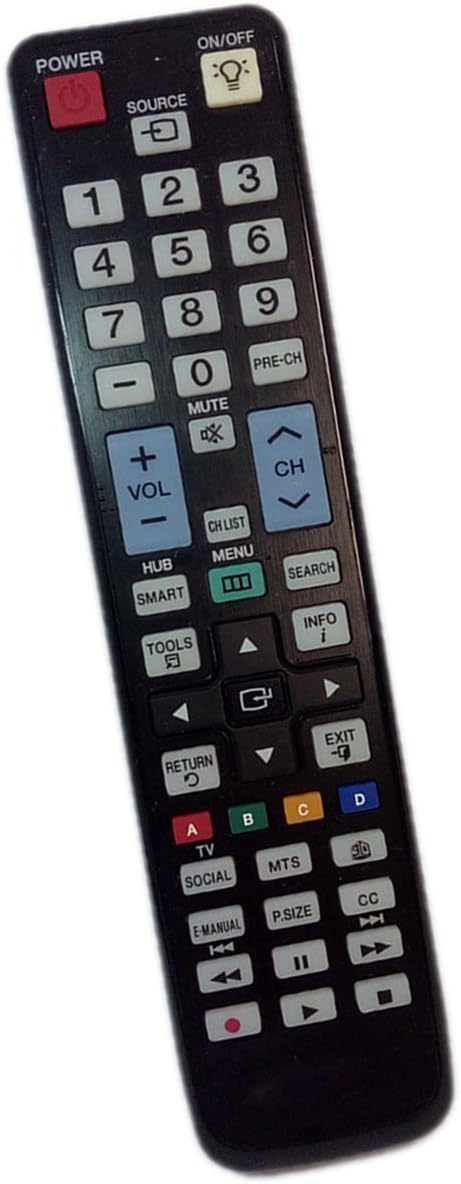 Replaced Remote Control Compatible for Samsung UN55D8000YFXZA UN60D8000YFXZA LT27A750NDZA PN51D7000FFXZA PN59D8000F LCD LED HDTV TV
