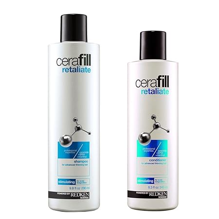 Redken Cerafill Retaliate Stimulating Shampoo 9.8 oz and Conditioner 8.3 oz Duo for Thinning Hair by Redken