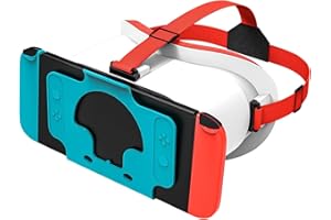 BAOYEMES Upgraded VR Headset for Nintendo Switch & Switch OLED Model, Switch Virtual Reality Glasses with Adjustable HD Lenses and Comfortable Head Strap, 3D Goggles for Switch Accessories (White & Blue)