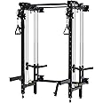 MAJOR FITNESS F35 Folding Power Rack 4-in-1 Home Gym with Cable Pulley System, Multi-Grip Pull-Up Bar, Landmine, 80+ Exercises Space-Saving Gym Equipment Easy Folding for Small Spaces