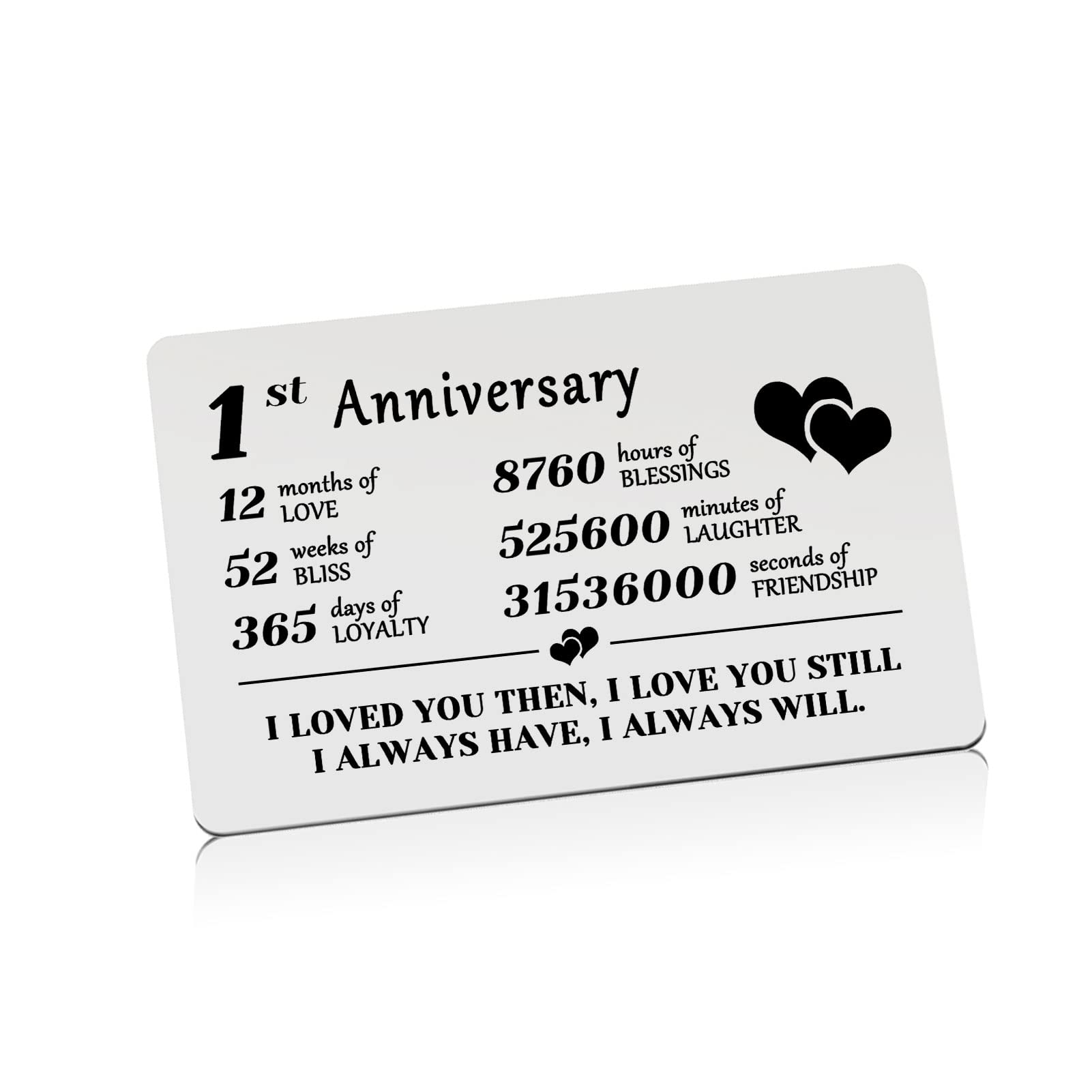 1st Anniversary Wallet Card Gifts for Him Her Couples Gifts for Girlfriends Boyfriend 1 Year Anniversary Wallet Card Gifts Happy First Year Anniversary Wallet Card for Couple Husband Wife