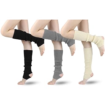 LADES DIRERCT Damen Stulpen - Stricken Beinstulpen Socken Mit Fersenloch Gestrickt Beinwärmer Ballett Yoga Stulpen Legwarmer 