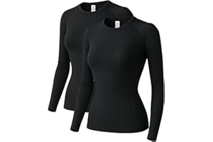 LNJLVI Women's Compression Long Sleeve Shirt - Quick Dry Workout Top & Moisture Wicking Yoga Shirt for Running, Gym, Training