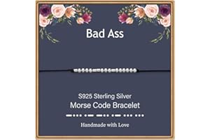 IEFWELL IEFWEEL Morse Code Bracelets for Women Girls, S925 Sterling Silver Beads on Silk Message Friendship Gifts for Women Friendship Bracelets Gifts for Friends Gifts for Best Friends Bracelets