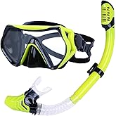 Edge Snorkeling Gear for Adults & Dry Top Snorkel Set,2in1,Snorkel Mask Adult, with 180°Panoramic View Anti-Fog Anti-Leak,Scuba Diving Mask for Snorkeling Scuba Diving Swimming Free Diving