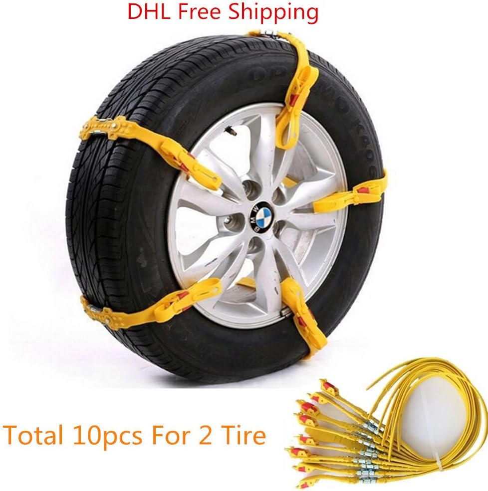 Ronben 10pcs/set New Reusable Tire Chain Car/SUV/Truck Snow Tire Antiskid Chain safety kit DHL