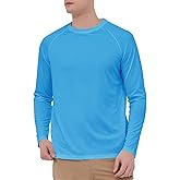 HYCOPROT Men's Rash Guard Shirts UPF 50+ Sun Protection Fishing Shirts for Men UV Long Sleeve Quick Dry Swim Shirt Running