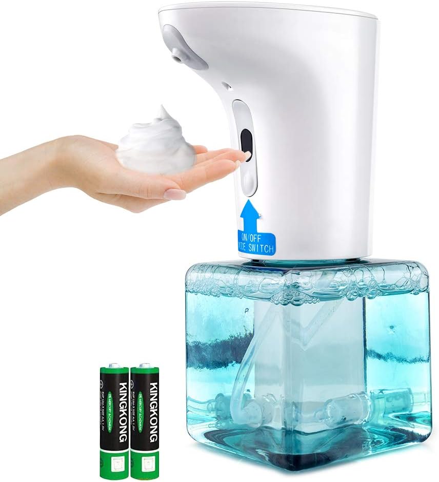 Thehomeuse Soap Dispenser Automatic, 250ML Touchless Infrared Foaming Soap Dispensers Pump Bottles, Adjustable Hand Sanitizer Foam Soap Dispensing for Bathroom,Kitchen,Office (250ML)