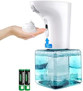 Thehomeuse Soap Dispenser Automatic, 250ML Touchless Infrared Foaming Soap Dispensers Pump Bottles, Adjustable Hand Sanitizer Foam Soap Dispensing for Bathroom,Kitchen,Office (250ML)