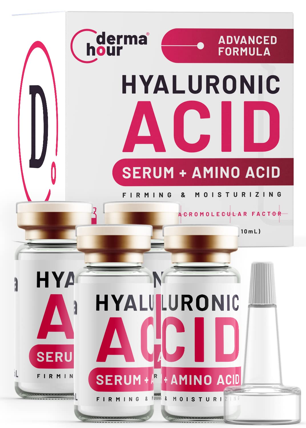 Advanced Hyaluronic Acid Serum Dermatologist Developed by DermaHour. Anti-ageing Care. HA 9.4X Effect Toner for Face Skin, Eyes Wrinkles and Daily Skincare Routine. Day/Night 4X 10ml (40ml)