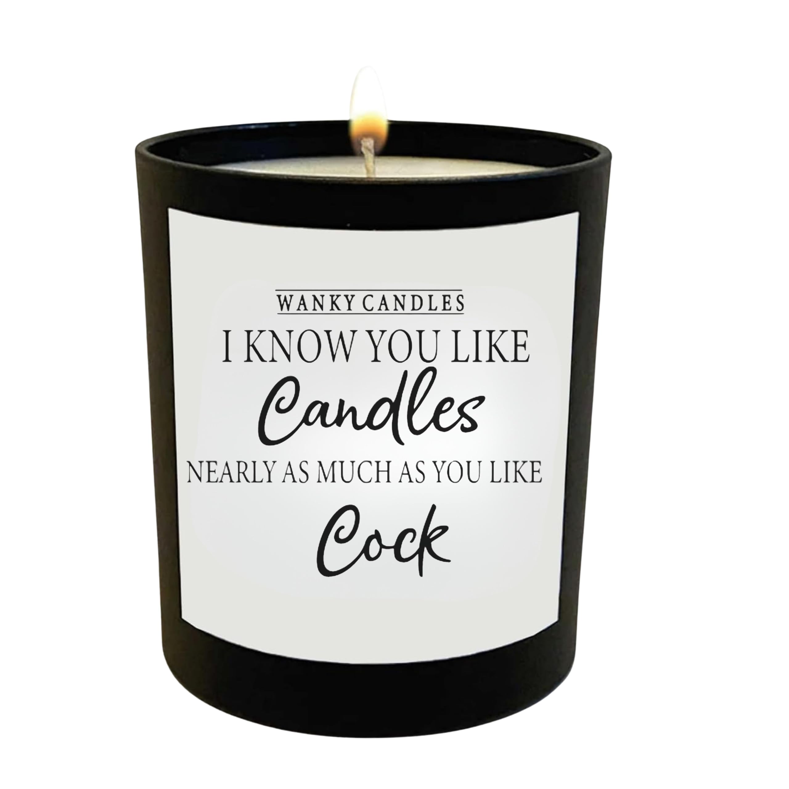 Funny Rude Candle for Her Offensive Gift Alternative Cheeky Sweary Black Jar Soy Wax Candle Strong Scent Humour (I Know You Like Candles) — image 1