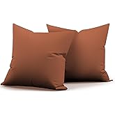 Metliv 2 Pack Outdoor Decorative Pillow Covers Waterproof for Patio Garden Porch Poolside Sofa Chair Cushions, 18x18 Inch, Red