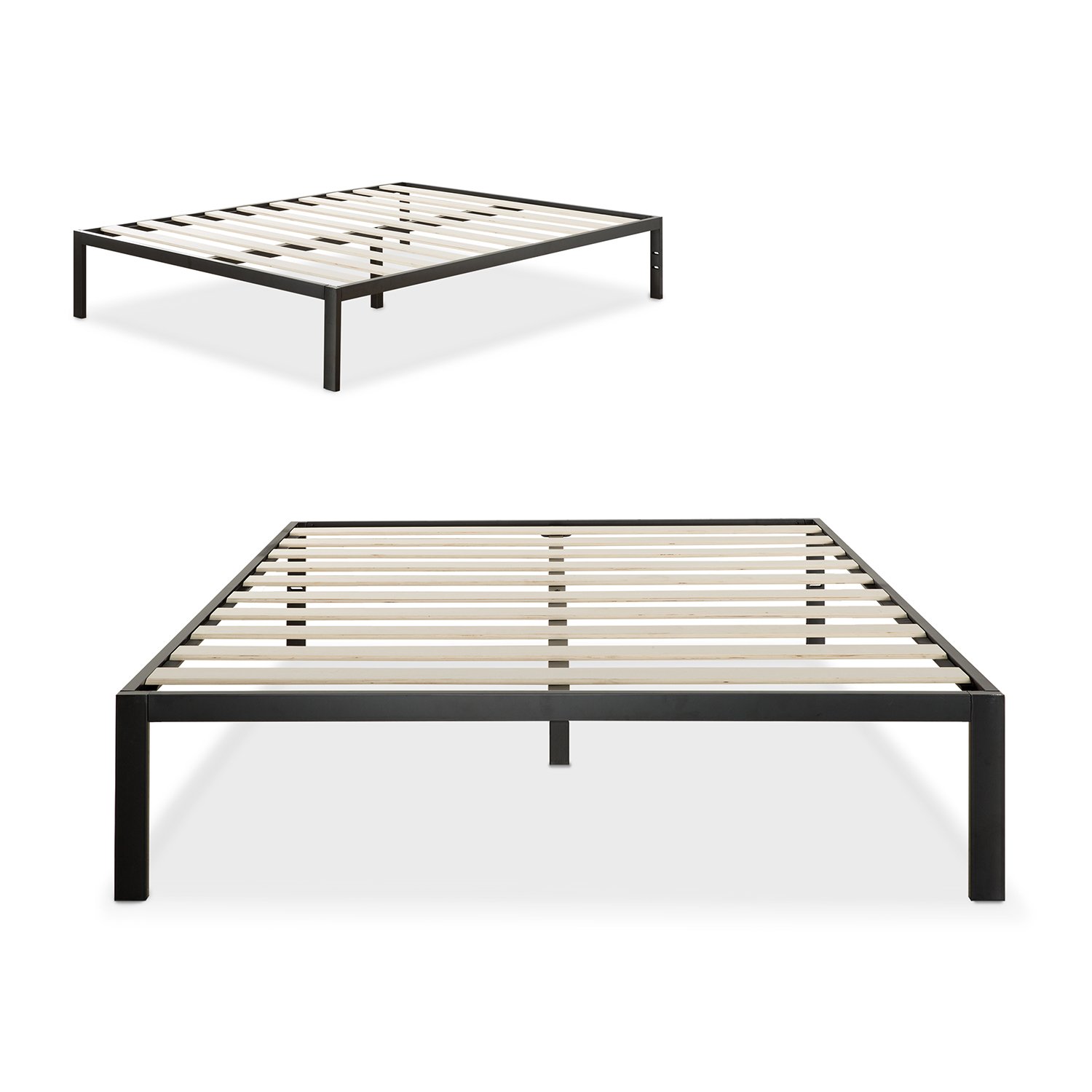 Full Zinus Mia Modern Studio 14 Inch Platform 1500 Metal Bed Frame / Mattress Foundation / No Box Spring Needed/ Wooden Slat Support / Good Design Award Winner / Black, Full