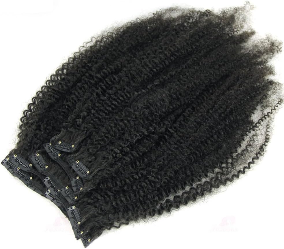 20inch Brazilian Kinky Curly Clip In Hair Extensions Virgin Human Hair Natural Color Clip In Human Hair Extensions 7PCS 120Gram
