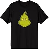 Bioworld The Grinch Smiling Men's Black Crew Neck Short Sleeve T-Shirt