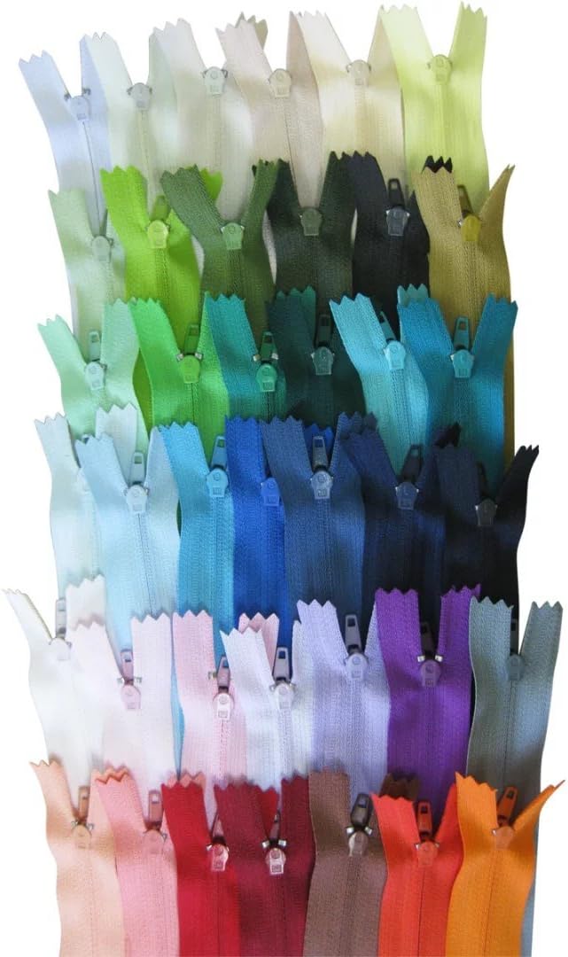 E-Goal 39 Color 40cm Tailor Sewing Nylon Coil Closed End Zippers, 39 colors
