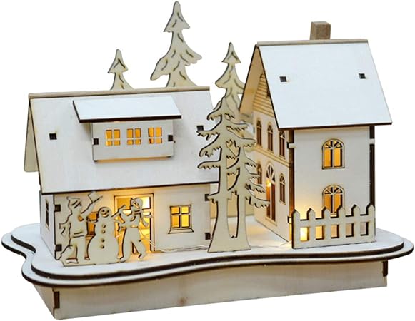 Immagini Casette Natalizie.Supvox Casette Natalizie Luminose Decorazioni Natalizie In Legno Luce A Led Villaggio Illuminato Addobbi Natalizie Amazon It Casa E Cucina