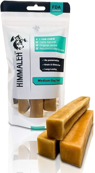 Himmaleh Yak Chews for Dogs Medium Pack of 3 - Protein Rich Natural Dental