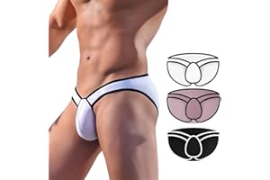 Meshal Men's Cotton Low Rise Briefs Soft Breathable Bulge Pouch Sexy Underwear