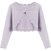 Arshiner Girls Open Front Bolero Shrug Kids Long Sleeve Cropped Elegant Cardigan Knit Sweater
