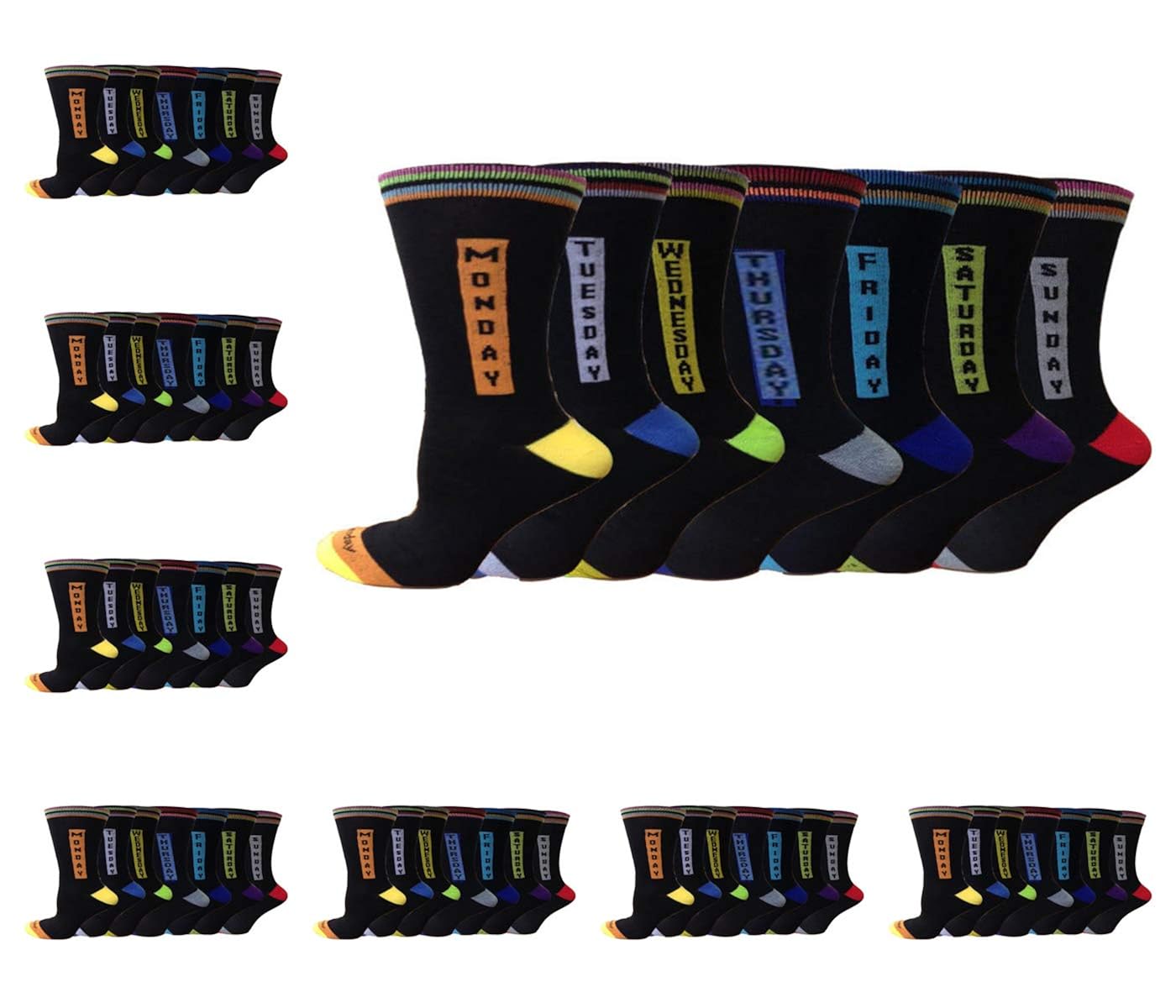 7 Pairs of Mens Socks DAYS OF THE WEEK Socks UK Mens Shoe Size 611