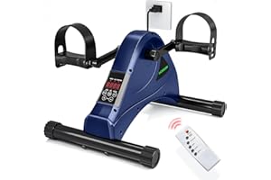 HOMGIM Motorized Mini Exercise Bike Electric Pedal Exerciser for Seniors Rehab Training, Under Desk Bike Pedal Exerciser for Arm/Leg Fitness & Physical Therapy, 6 Levels Speed Adjustment