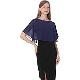 Baoqiya Capelets for Women Shawls and Wraps Soft Chiffon Cape For Wedding Party Evening Dress Bridal Cover Ups