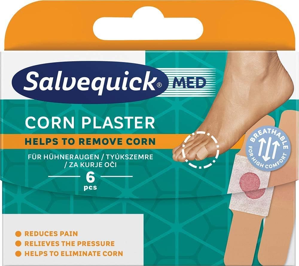 Salvequick ® | Corn Plaster | Protective Callus Dressings with Salicylic Acid to Relieve Pain, Reduce Pressure and Help to Eliminate Corns | 10 Units Pack