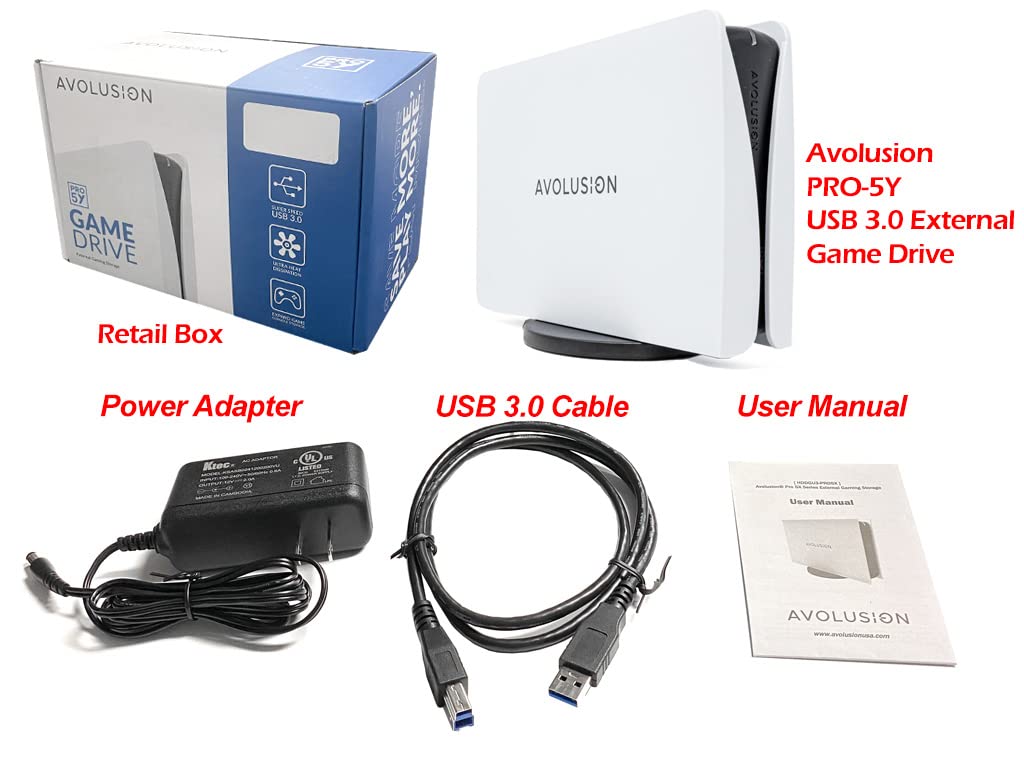 Avolusion PRO-5Y Series 14TB USB 3.0 External Hard Drive for WindowsOS Desktop PC/Laptop (White) (Renewed)