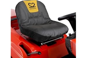 2WIN2BUY Riding Lawn Mower Seat Cover, Heavy Duty 600D Polyester Oxford Tractor Seat Cover with Padded Cushion Surface, Durable Waterproof Seat Cover Fits Craftsman,Cub Cadet,Kubota Lawn Mower Tractor