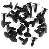 X AUTOHAUX 30pcs 5mm Hole Fender Bumper Rivets Fastener Clips Retainers | Black, Car, Plastic, Nylon Material, Push In Type, Easy Installation, Push Pin, Retainer Clip
