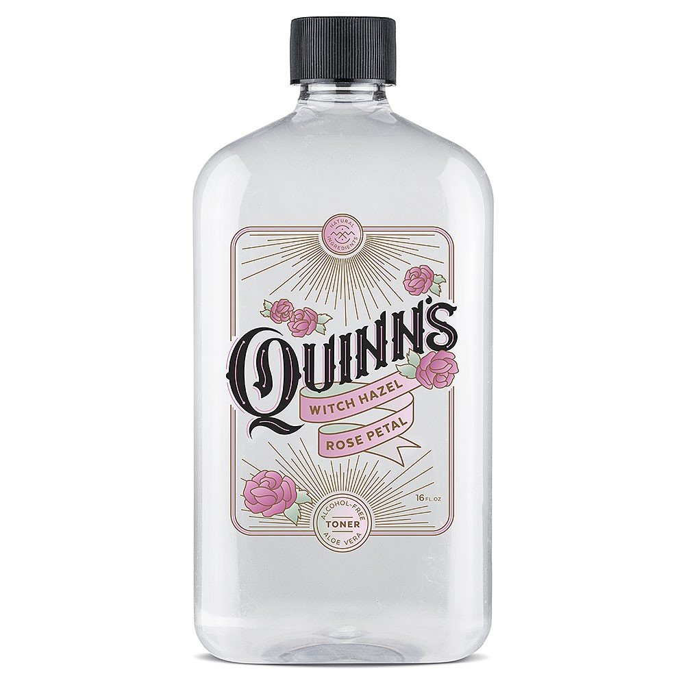 Quinns Alcohol-Free Witch Hazel 16Oz - Rose Petal & Aloe Vera Natural Toner For Face & Skin