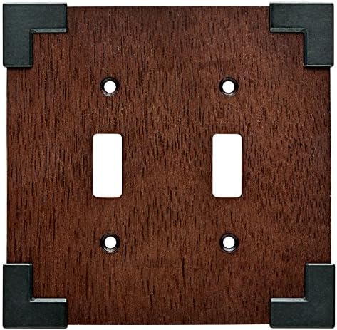 Brainerd Rowland 2-Gang Charcoal Ebony & Soft Iron Standard Toggle Composite Wood Wall Plate