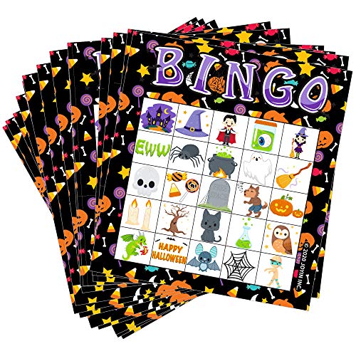 28 Halloween Bingo Game Cards (5X5) for Kids Halloween Party Card Games