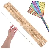 Kisangel 20Pcs Bamboo Kite Sticks, 20.07 Inch Thin Dowels for Crafts | Lightweight Kite Support Rods for DIY Assembly and Frame Repair, Durable Natural Craft Supplies for Kid Outdoor Activities