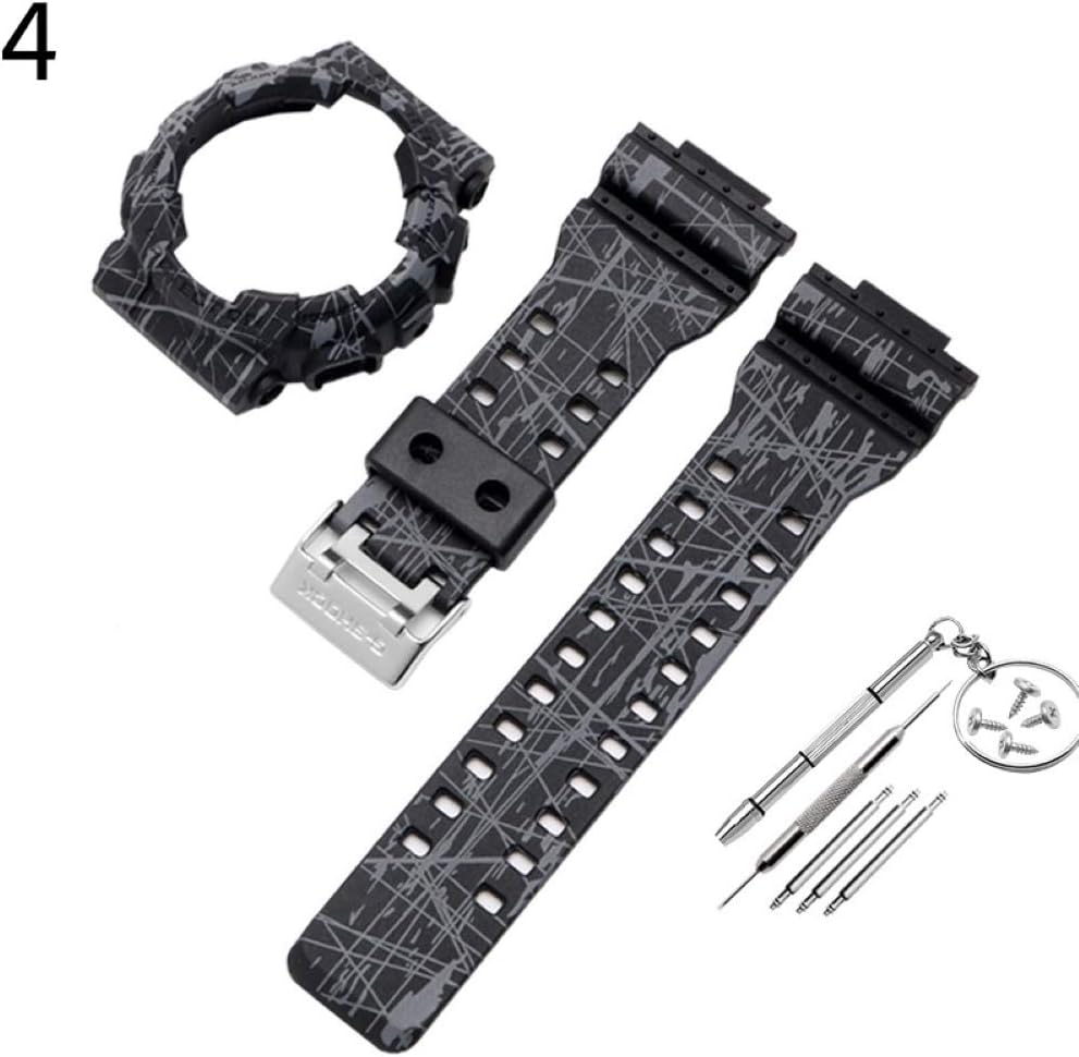 Pushfocourag Genuine Bracelet Watch Replacement Watch Strap Protective Case for Casio G-Shock GA-110 GA100 GD-120 - Fashion Casual Watches for Women and Men