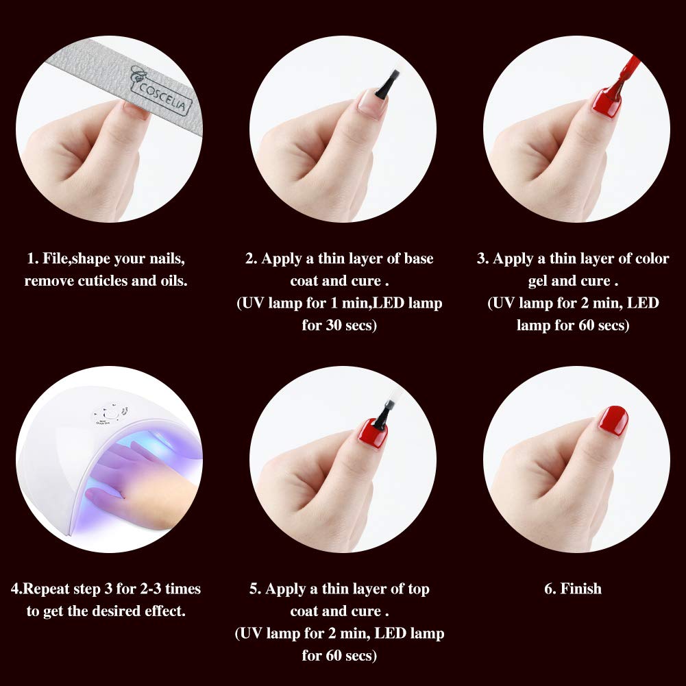 Coscelia Gel Nail Polish Kit 8 Pcs Gel Nail Polish Set Glitter Nude Gel Polish Starter Kit U V LED Soak Off Gel Polish Kit for Home Party Nail Salon Nail Art : Beauty
