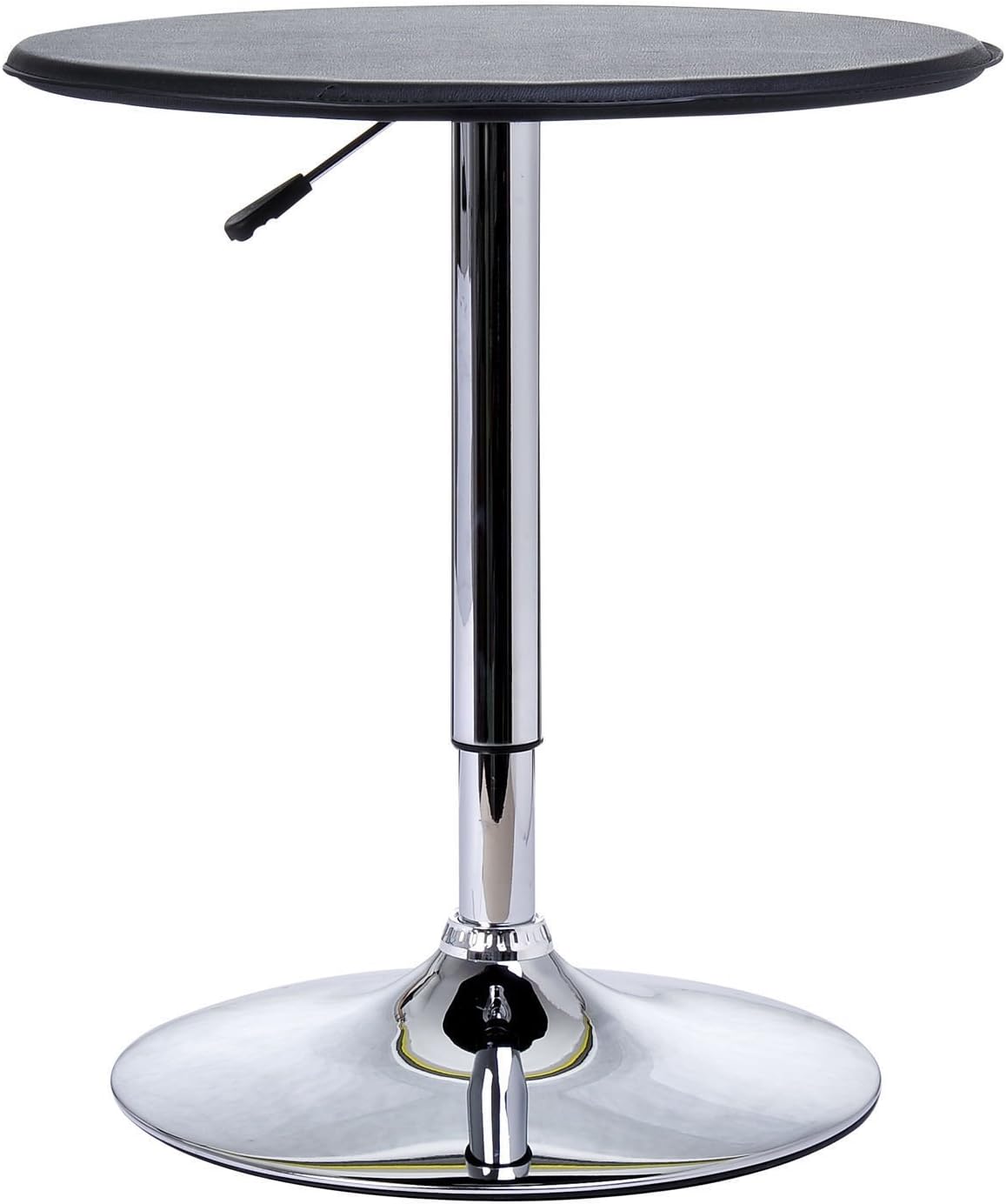 Adjustable Round Bar Table w/PU Leather Top Steel Base Bistro