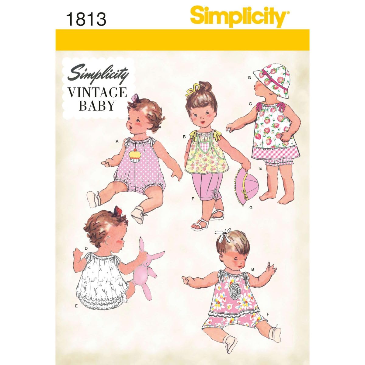 Simplicity Pattern 1813 Babies' Dress and Separates Size, XXS-XS-S-M-L