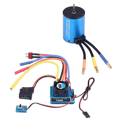 Dilwe Bürstenlos Motor 1/10, 3660 3300KV / 3800KV 120A Brushless-Regler RC Combo für 1/8 1/10 RC-Auto( 3300KV Motor + 120A Re
