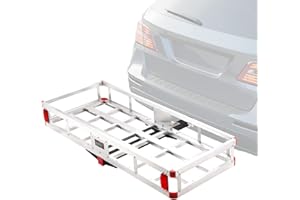 VEVOR 49.4 x 22.4 x 7.1 in Hitch Cargo Carrier, 500lb Capacity Trailer Hitch Mount Aluminum Cargo Basket, Luggage Carrier Rac